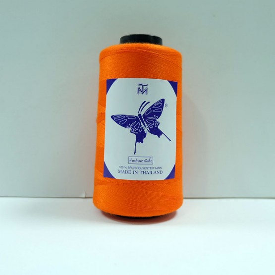ด้ายเย็บสปัน 40/2 4" 3500 เมตร สีส้ม ตราผีเสื้อ