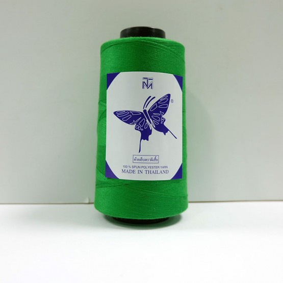 ด้ายเย็บสปัน 40/2 4" 3500 เมตร สีเขียว ตราผีเสื้อ