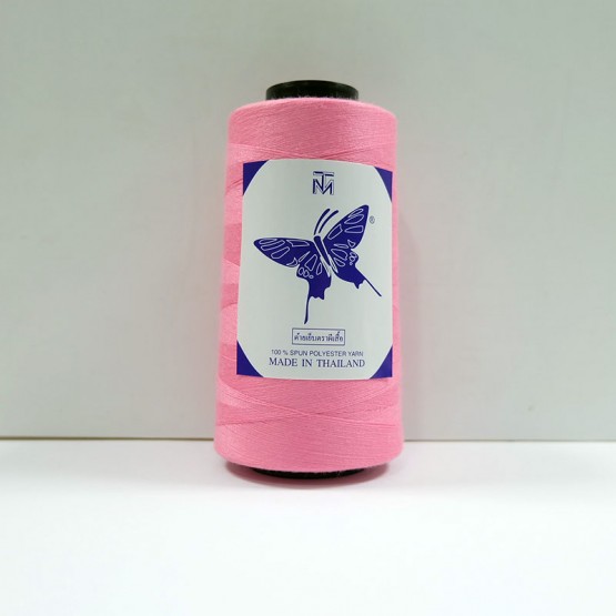 ด้ายเย็บสปัน 40/2 4" 3500 เมตร สีชมพู ตราผีเสื้อ