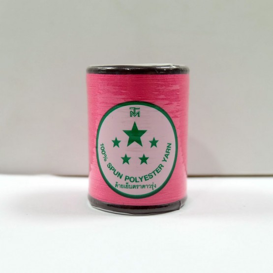 ด้ายเย็บสปัน 40/2 ลูกล้อ 20 กรัม สีชมพู ตราดาวรุ่ง